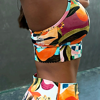Thumbnail for caption_Model wears Costa Rica Gym Crop Top in UK size 8/ US 4