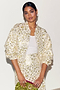 Cream And Lime Animal Jacquard Bomber