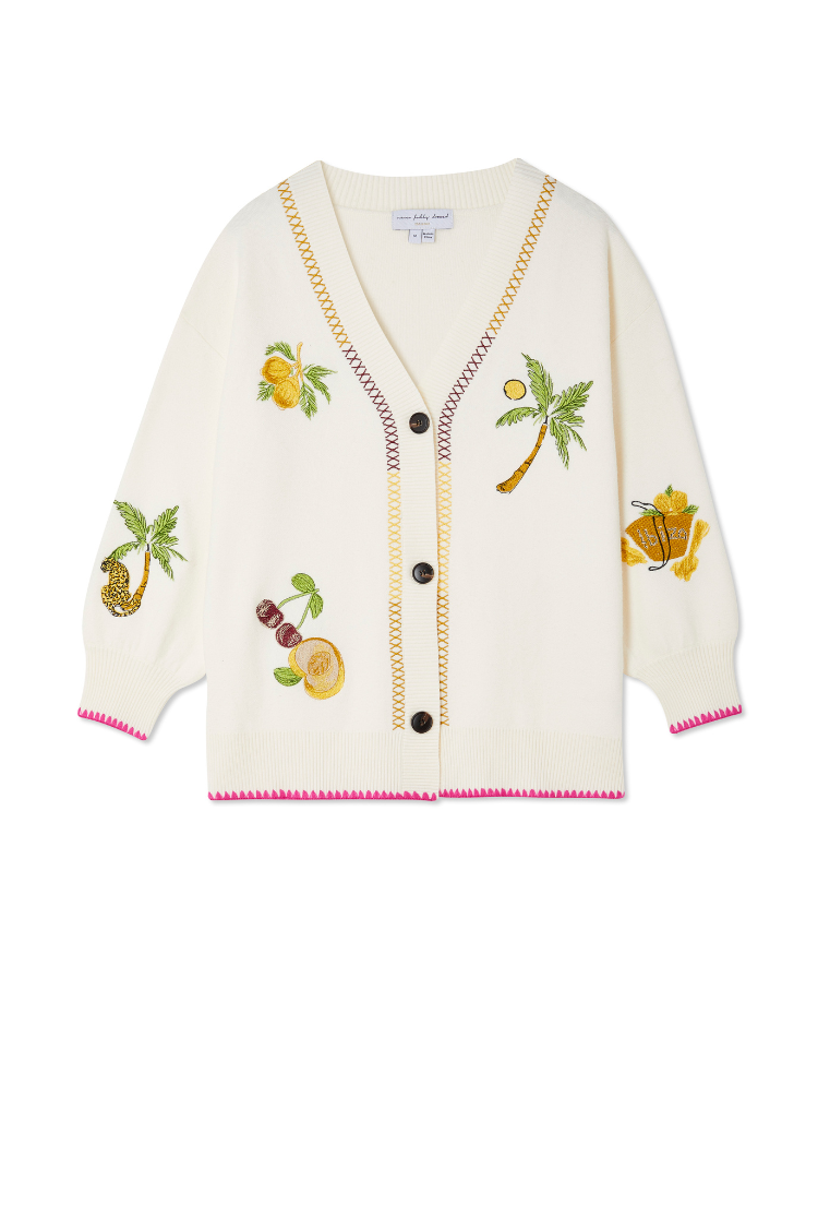 caption_Model wears Cream Ibiza Martha Cardigan in UK size 10/ US 6