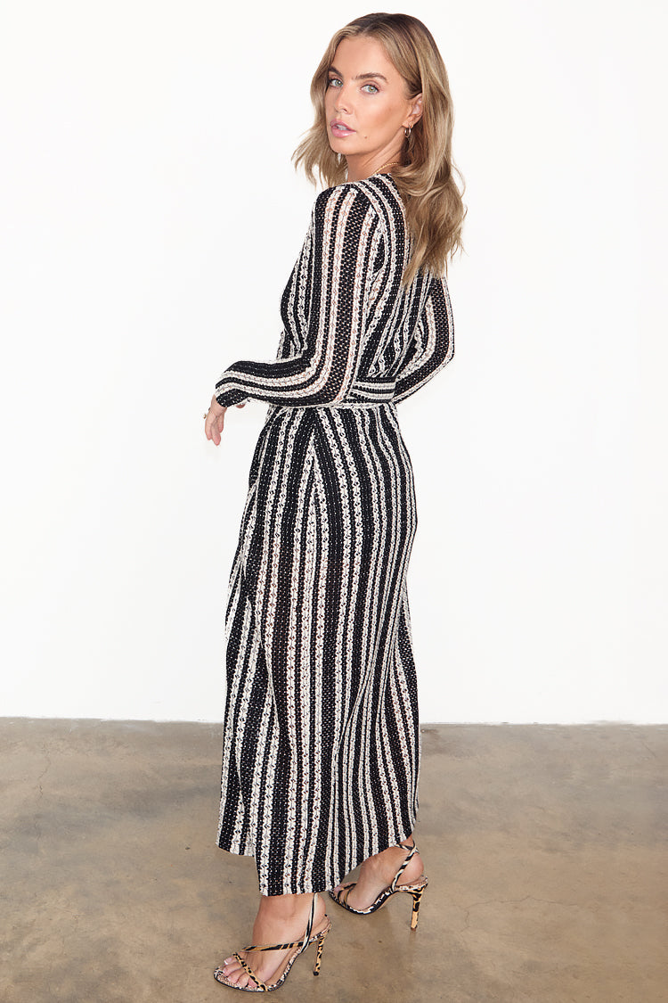 caption_Model wears Crochet Wrap Dress in UK size 10/ US 6