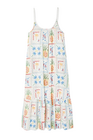 Thumbnail for White Island Cross Stitch Maxi Dress