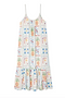 White Island Cross Stitch Maxi Dress