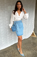 Thumbnail for Denim Mini Jaspre Skirt