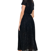 Thumbnail for Model wearing Black Animal Devoree Dress standing facing away from the camera