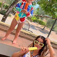 Thumbnail for Models wearing Kids Dotty Swimsuit & Dotty Bikini facing the camera