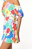 Thumbnail for Model wearing Floral Dotty Wrap Skirt standing facing the camera close up