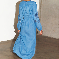 Thumbnail for Dreaming In The Clouds Denim Dress Petite