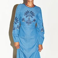 Thumbnail for Dreaming In The Clouds Denim Dress Petite