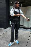 Thumbnail for Black Vegan Leather Dungarees
