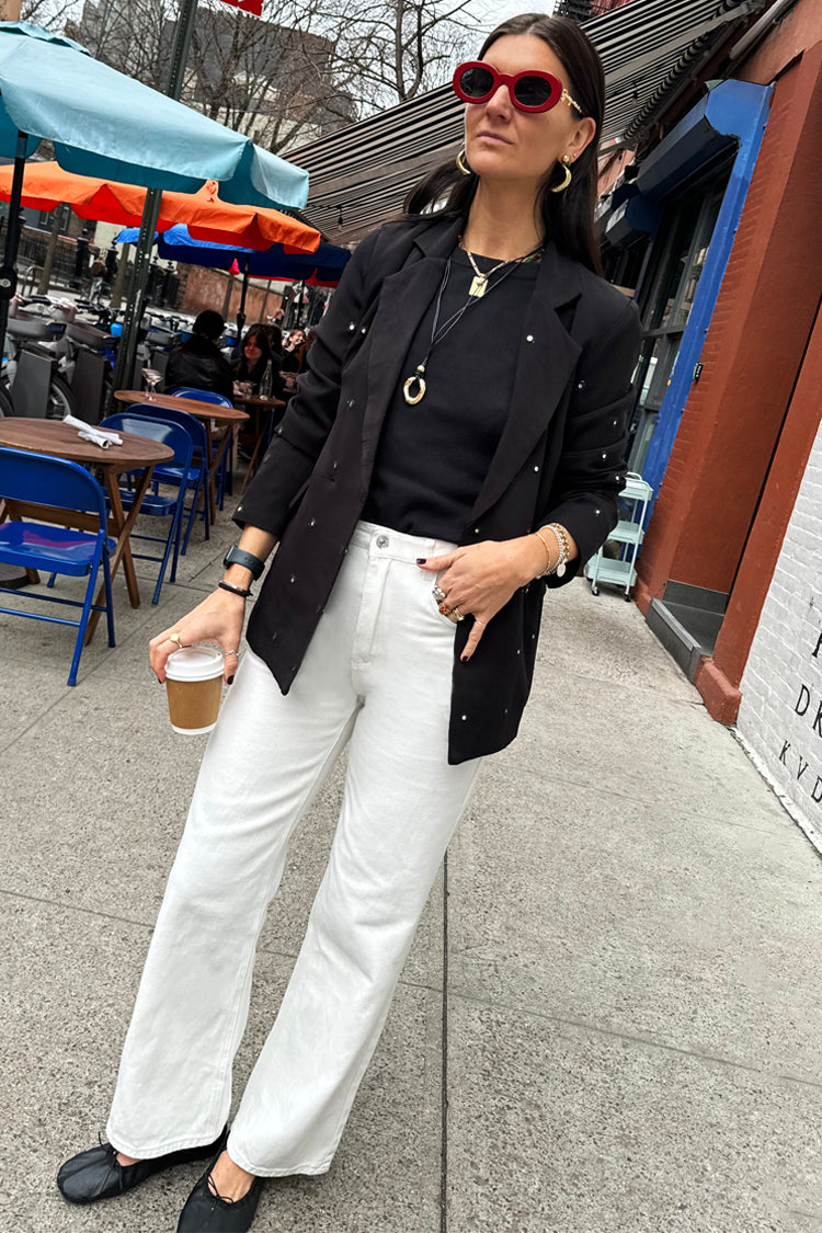 caption_Model wears Ecru Scallop Detail Jeans in UK size 10/ US 6