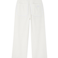 Thumbnail for Ecru Scallop Detail Jeans