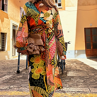 Thumbnail for caption_Model wears Fiji Midi Jaspre Wrap Skirt in UK size 10/ US 6