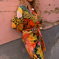 Thumbnail for caption_Model wears Fiji Miley Shirt in UK size 10/ US 6