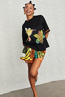 Thumbnail for caption_Model wears Black Fiji T-Shirt in UK size 10/ US 6