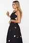 Black Dahlia Top With Gold Fish Fleck