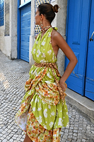 Thumbnail for caption_Model wears Floral And Leopard Matilda Wrap Dress in UK size 10/ US 6