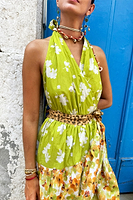 Thumbnail for caption_Model wears Floral And Leopard Matilda Wrap Dress in UK size 10/ US 6