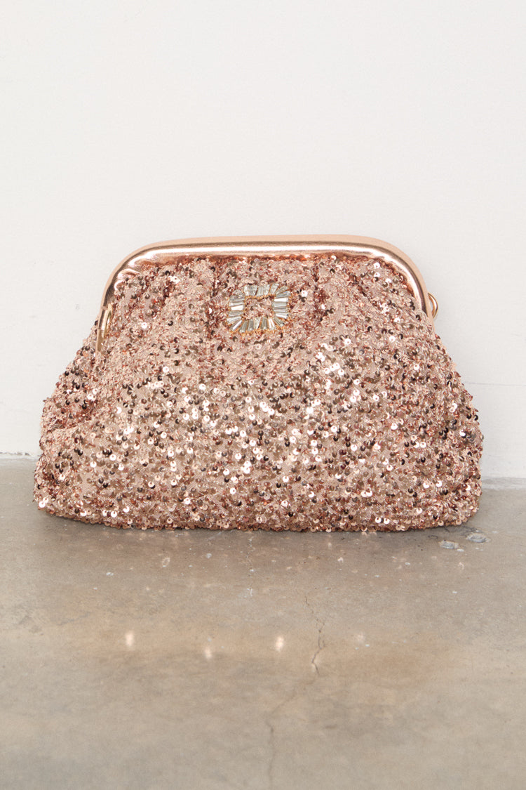 Gold Sequin Clutch Bag