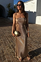 Gold Plisse Luna Dress
