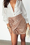 Gold Sequin Mini Jaspre Skirt Petite