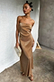 Gold Plisse Luna Dress
