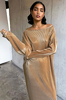 Thumbnail for Gold Plisse Jem Dress