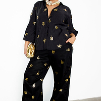Thumbnail for Black Gold Snake Elissa Trousers