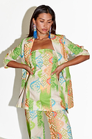 Thumbnail for Green Abstract 22 Blazer Petite