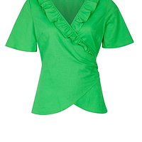 Thumbnail for Green Cotton Linen Roma Top 