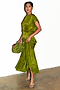 Green Jacquard Midi Erin Dress