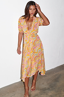 Thumbnail for caption_Model wears Havana Wrap Dress in UK size 10/ US 6