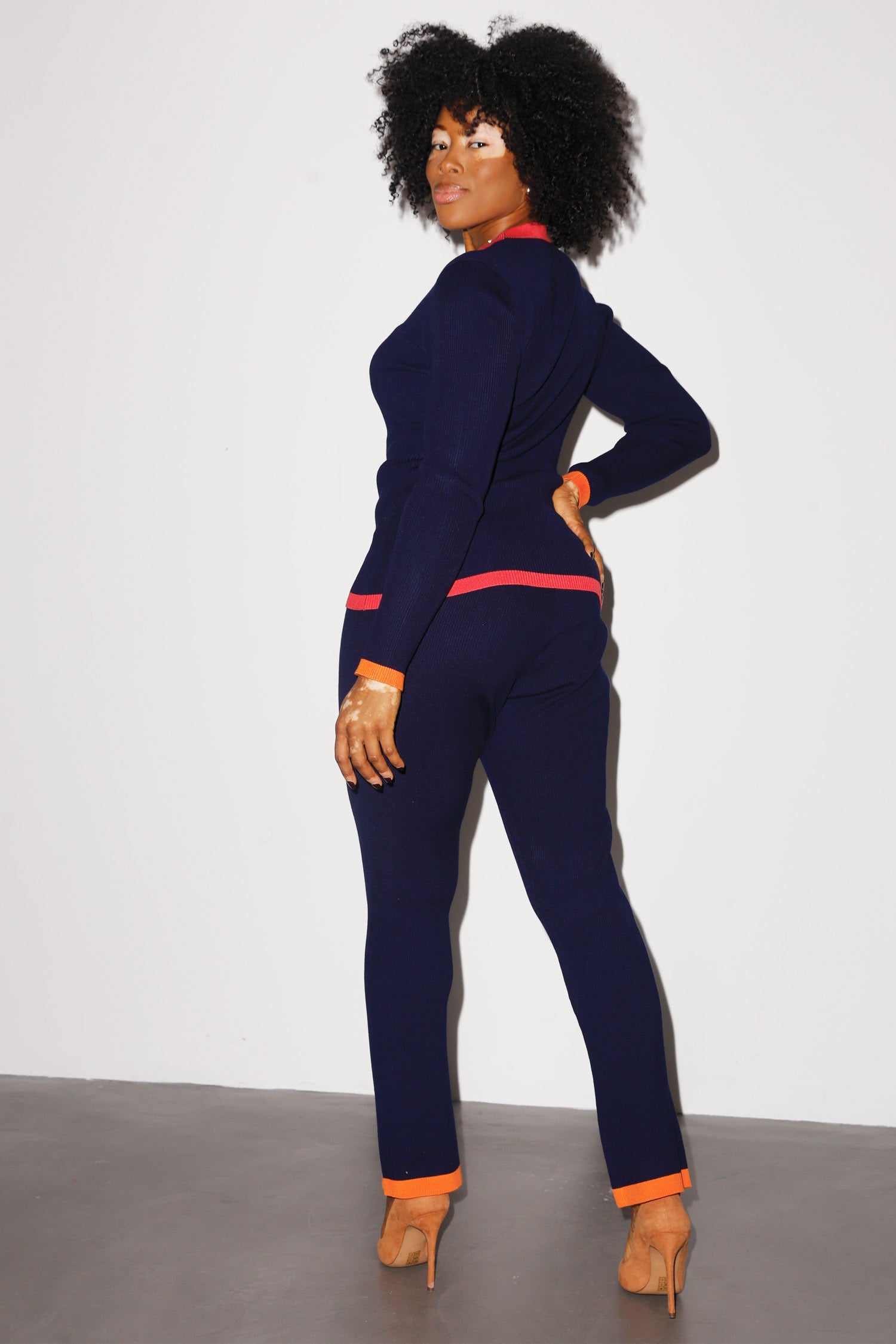 Navy Jersey Kick Flare