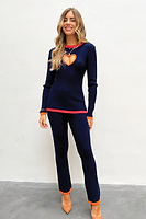 Thumbnail for Navy Jersey Kick Flare