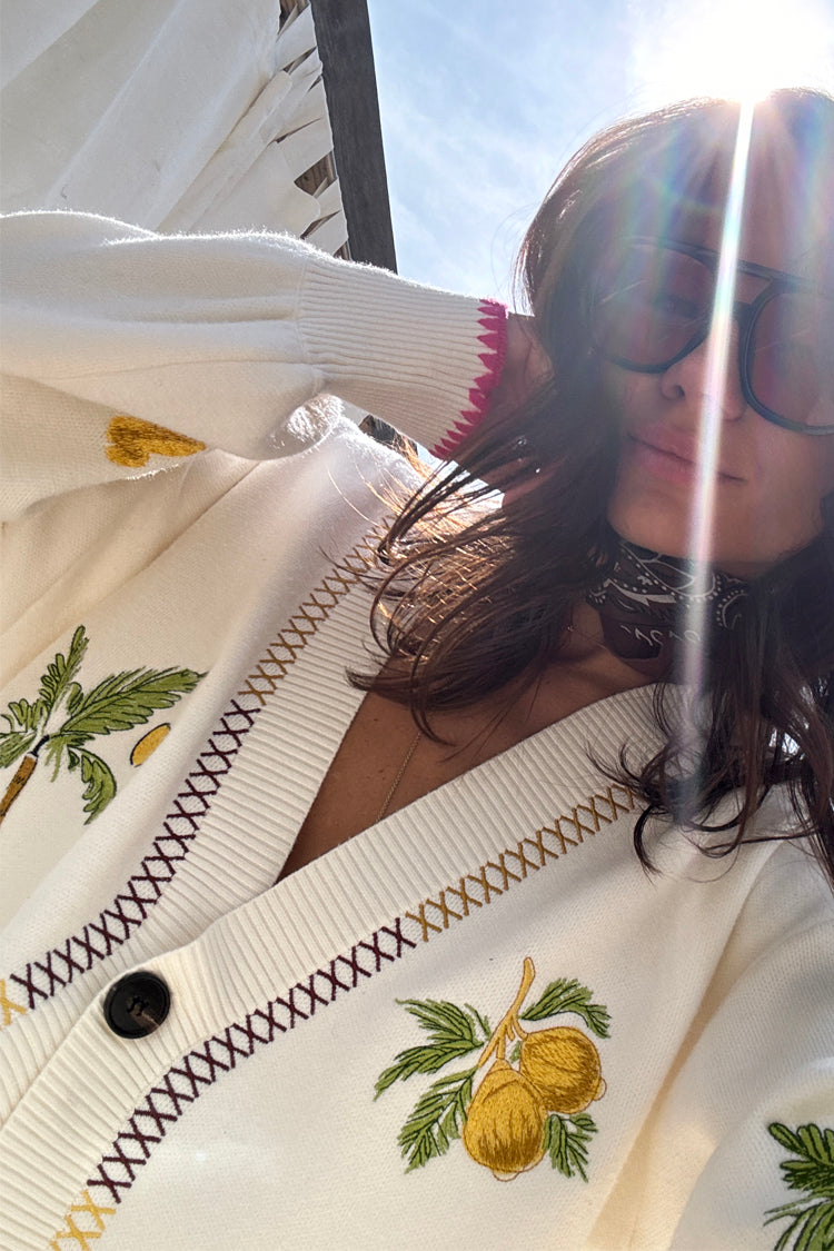 caption_Model wears Cream Ibiza Martha Cardigan in UK size 10/ US 6