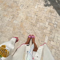 Thumbnail for caption_Model wears Cream Ibiza Martha Cardigan in UK size 10/ US 6