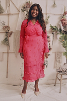 Thumbnail for Pink Kinza Love Wrap Dress