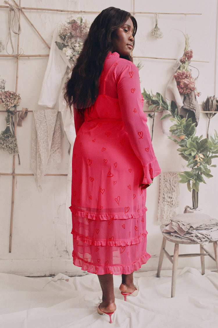 Pink Kinza Love Wrap Dress