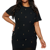 Thumbnail for Model wearing Black Leah Dress standing facing the camera
