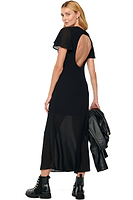 Thumbnail for Model wearing Black Leah Dress standing facing away from the camera
