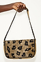 Brown Leopard Beaded Baguette Bag