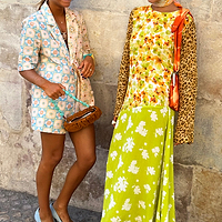 Thumbnail for caption_Model wears Floral And Leopard Blair Dress in UK size 10/ US 6