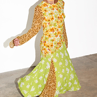 Thumbnail for caption_Model wears Floral And Leopard Blair Dress in UK size 10/ US 6