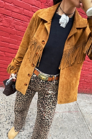 Thumbnail for Leopard Lucia Scallop Detail Jeans