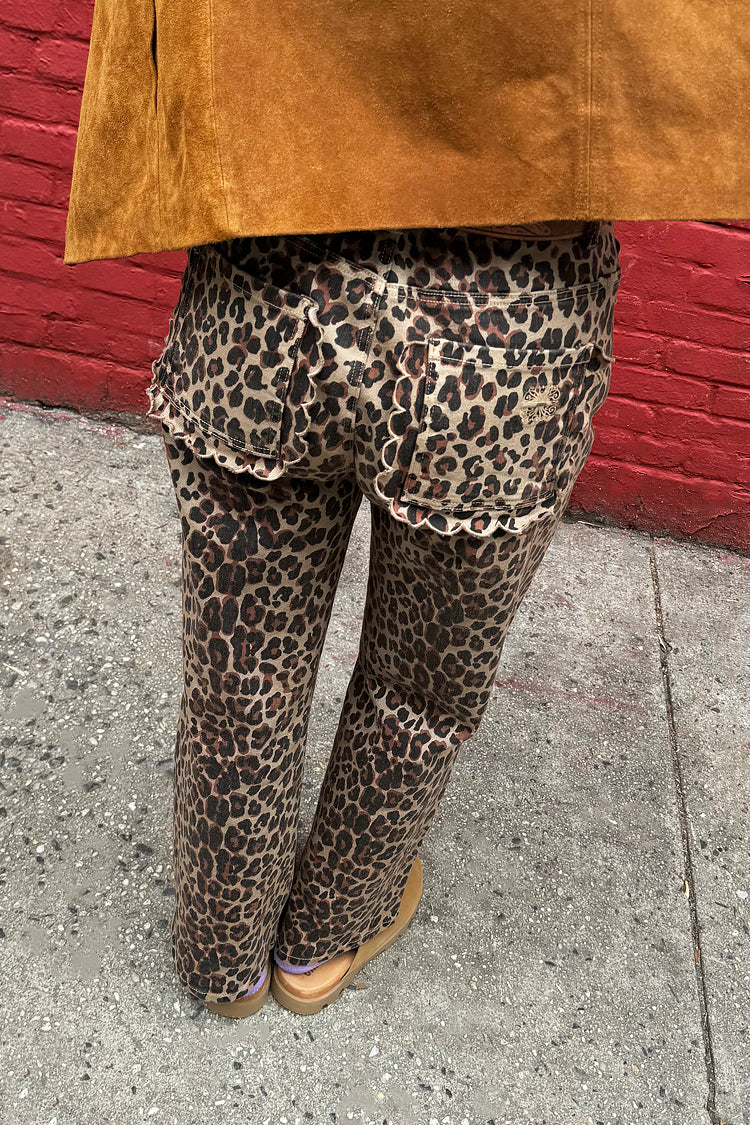 Leopard Lucia Scallop Detail Jeans Petite