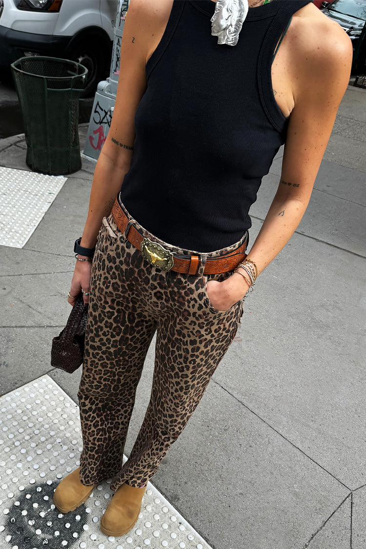 Leopard Lucia Scallop Detail Jeans