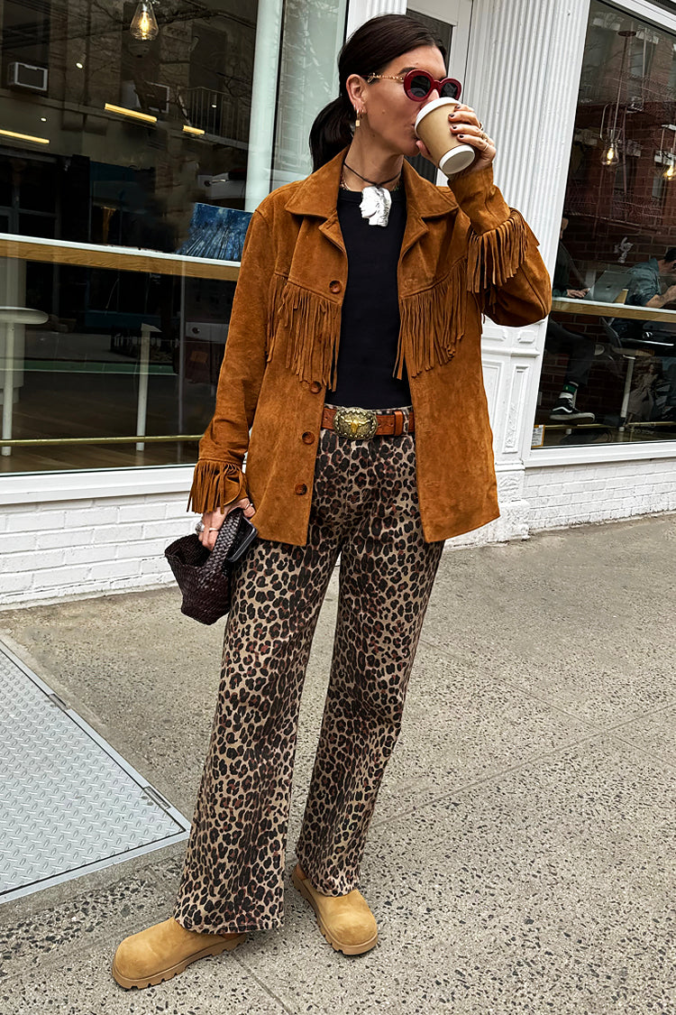Leopard Lucia Scallop Detail Jeans