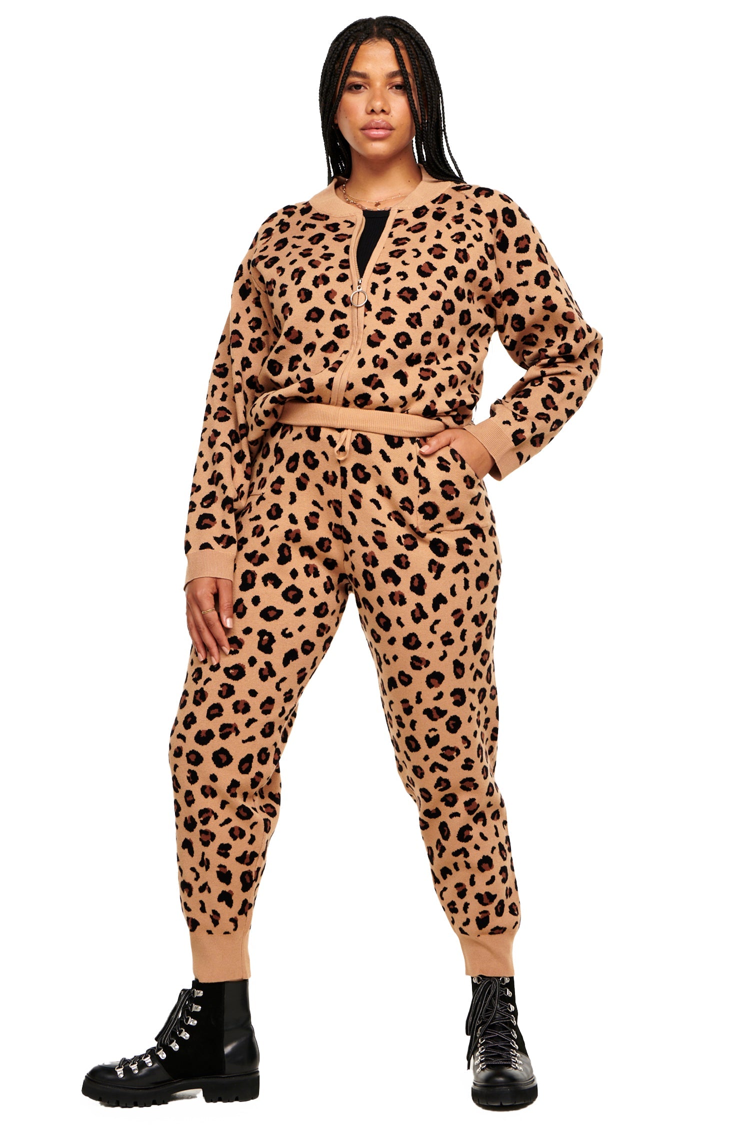 Leopard Knit Jogger