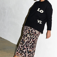 Thumbnail for Model wears Leopard Mesh Skirt in UK 18 / US 14
