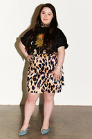 Thumbnail for Model wearing Leopard Mini Jaspre Skirt 