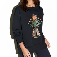 Thumbnail for caption_Model wears Black Running Wilder Sweatshirt in UK size 8/ US 4